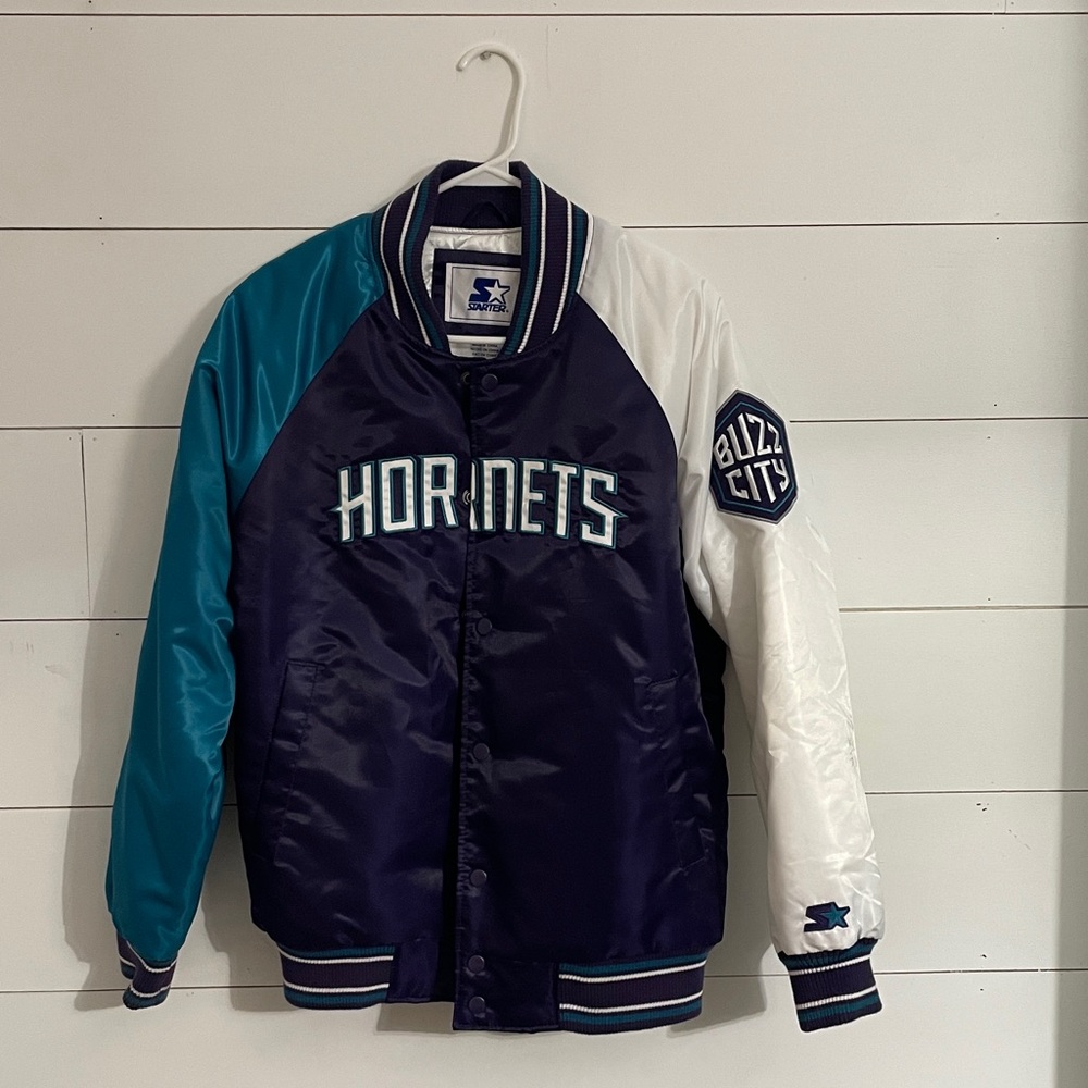 STARTER  Charlotte Hornets Teal, Purple, and White Jacket